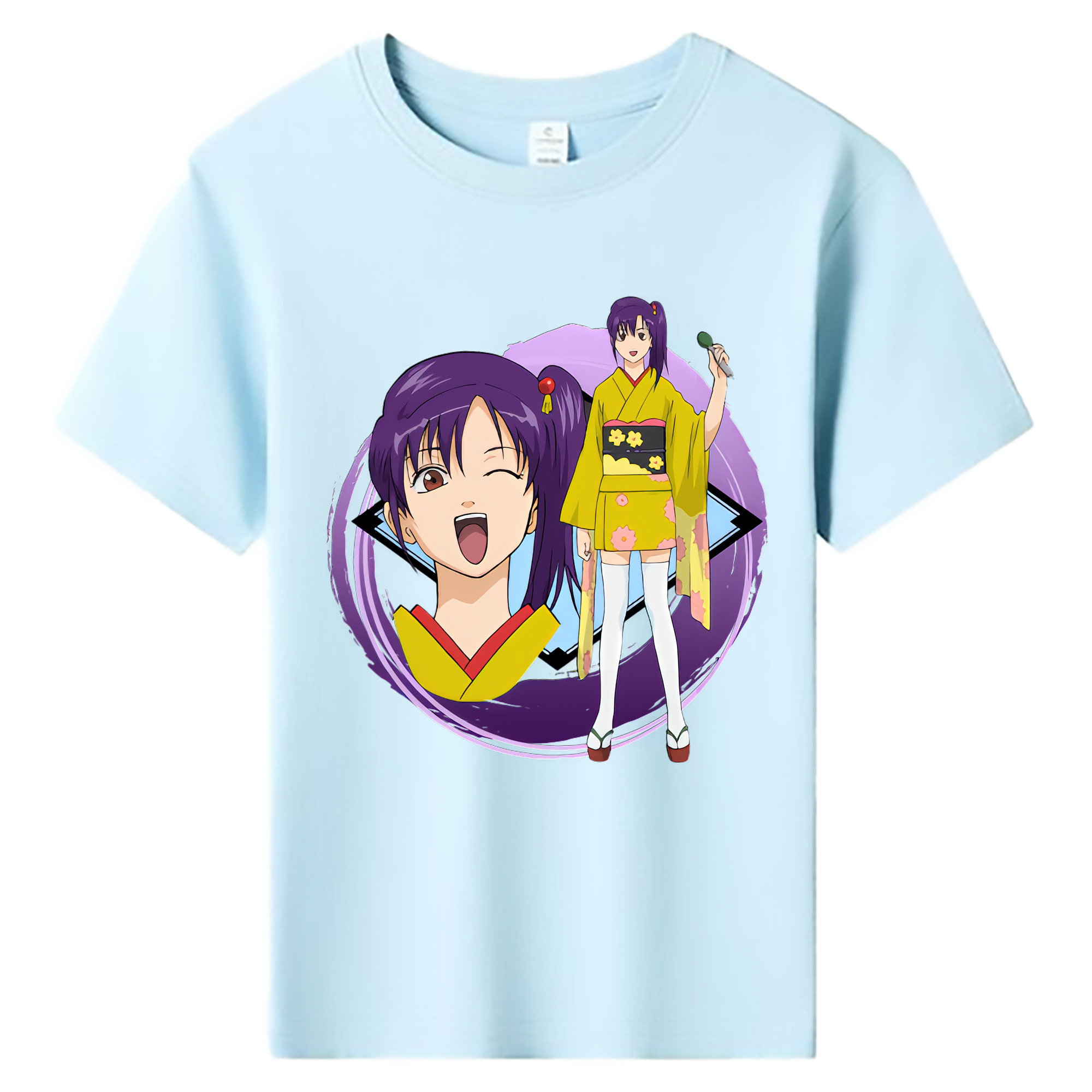（画像用） ぎんたま 坂田銀時（さかたぎんとき） 神楽 志村新八（しむら しんぱち） GINTAMA Sakata Gintoki Kagura Shimura Shinpachi 綿100％キッズTシャツ（フロントプリント）